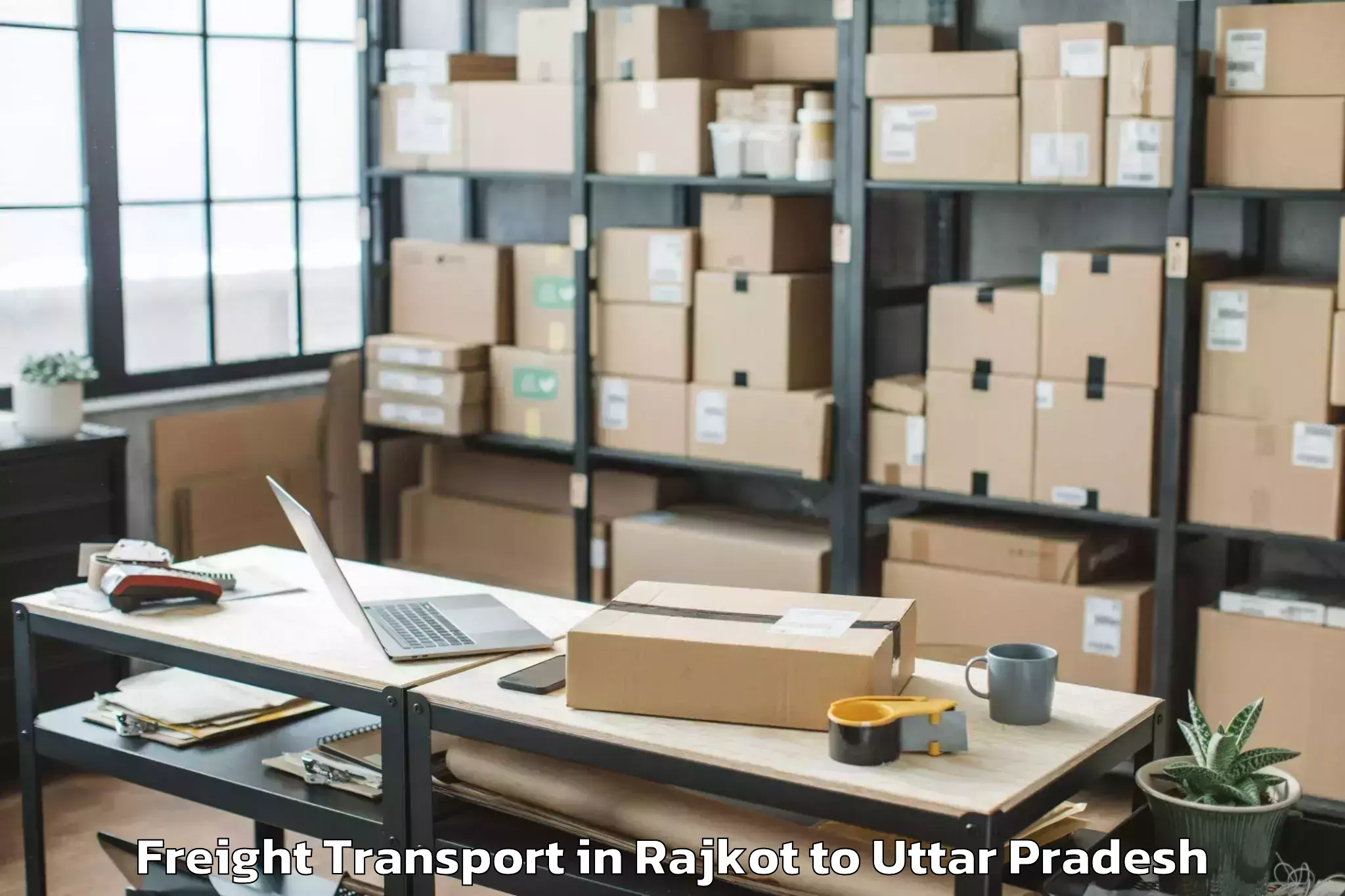 Hassle-Free Rajkot to Chandauli Freight Transport